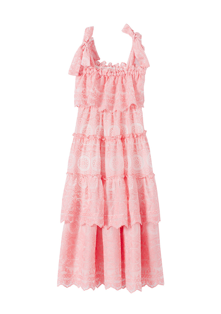 Juniper Embroidered Maxi Dress-Pink