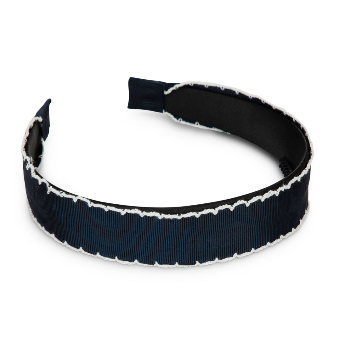 25S-SCALLOP EDGE HEADBAND-Navy