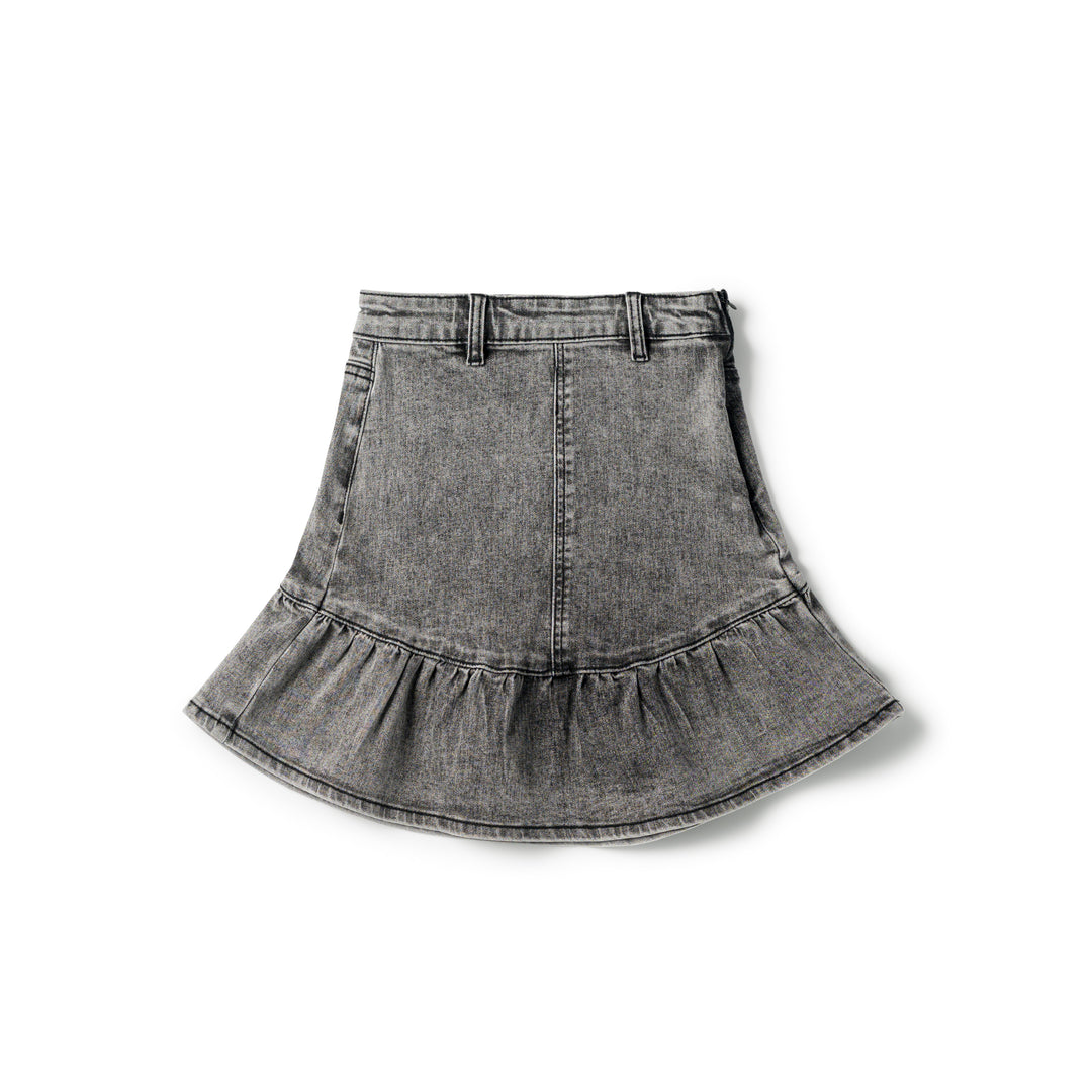 SS1104A - Teen Ruffle Skirt-M Black wash