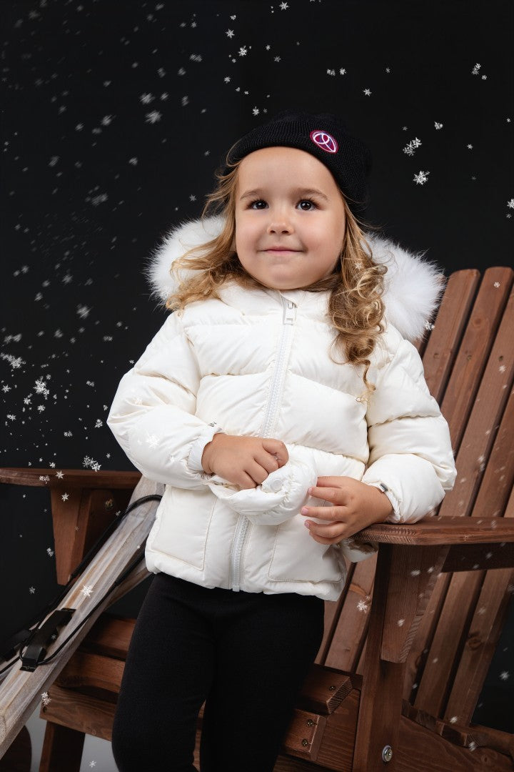 FW26-6031 BELLA ENFANT FUR DOWN JACKET - Off White/Corduroy