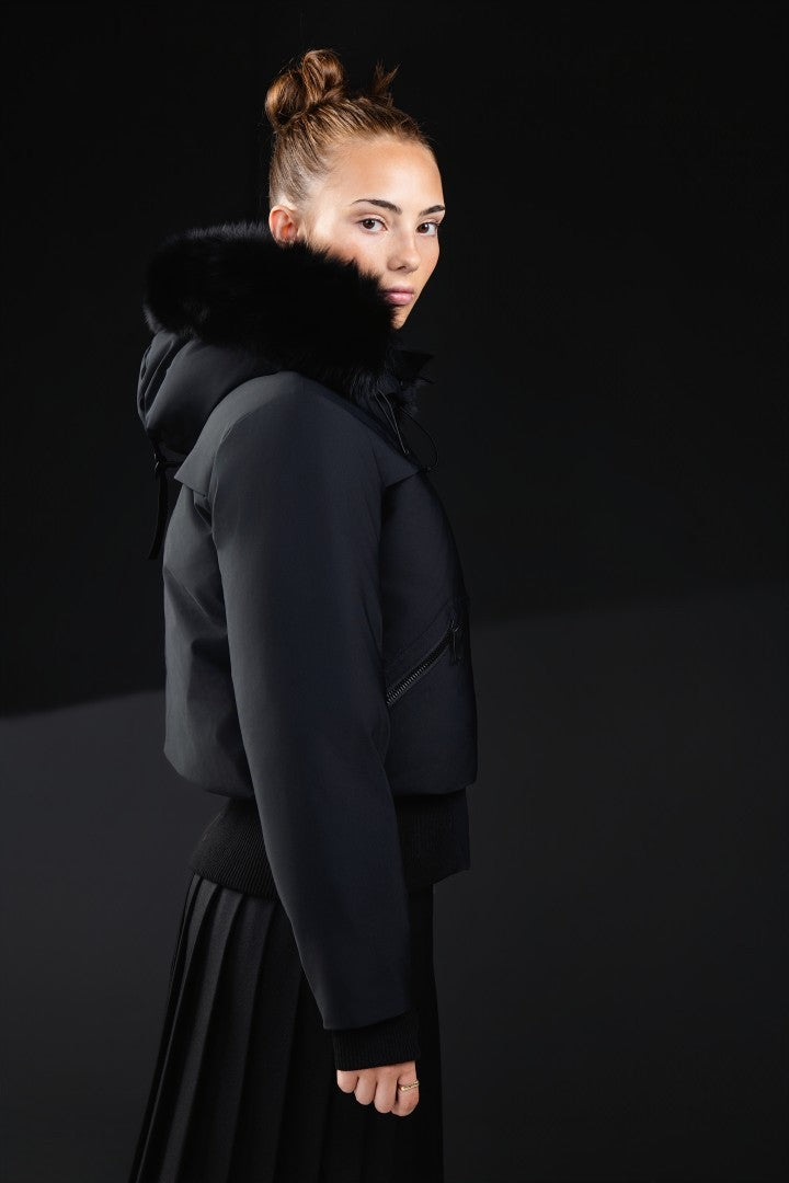 FW26-6012 VITTORIA PREMIUM BOMBER - Black
