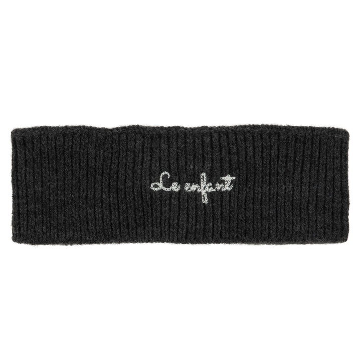 Knit toddler twist hairband (both sides)-Gray