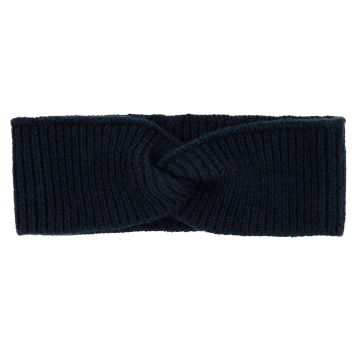 Knit toddler twist hairband (both sides)-Navy