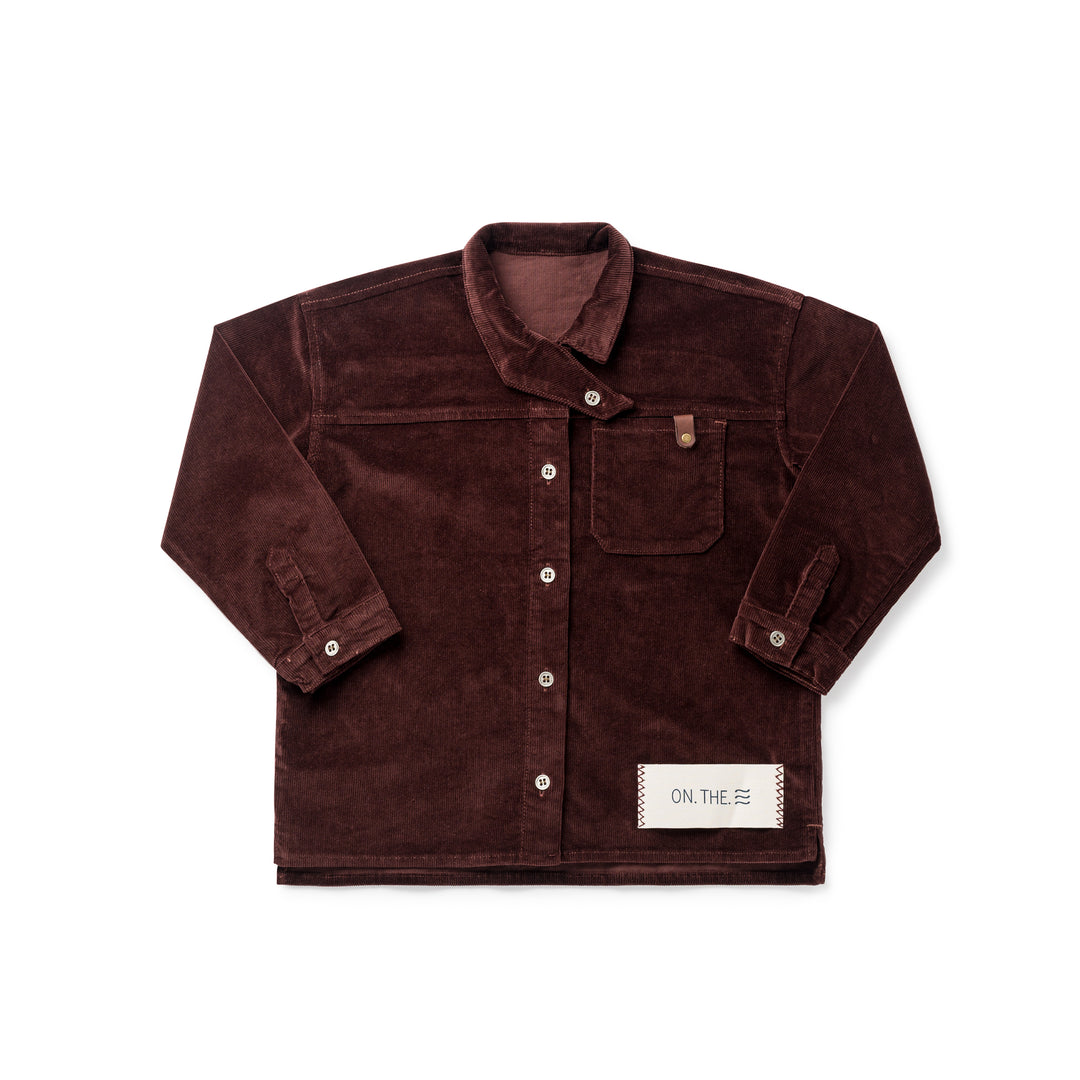 1203A Boy Crossover Collar Shirt - Brick Corduroy