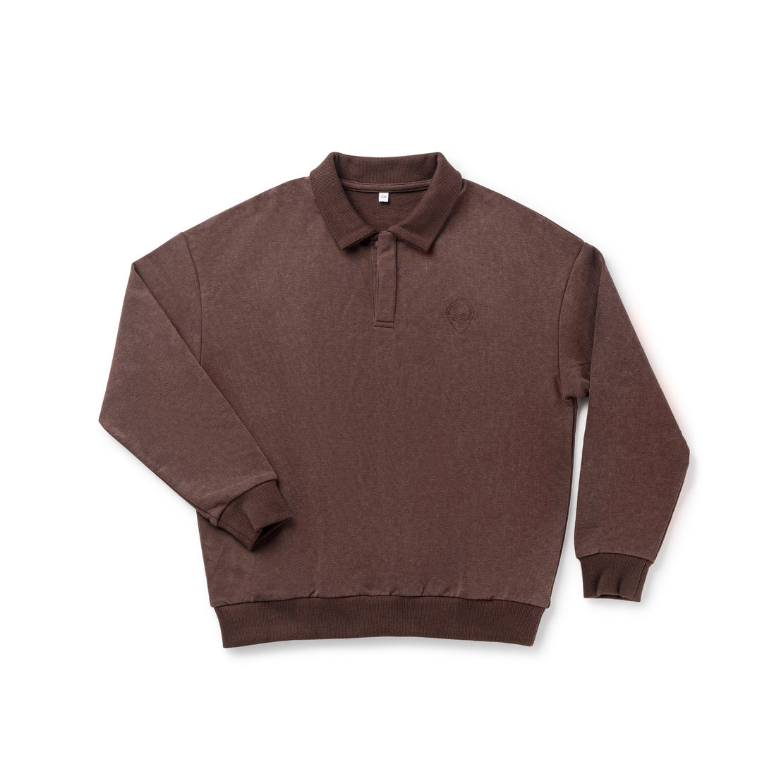 1204A Boy Sweatshirt Polo - Brown Wash
