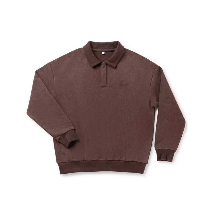 1204A Boy Sweatshirt Polo - Brown Wash
