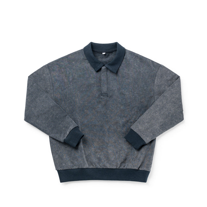 1204 Boy Sweatshirt Polo - Navy Wash