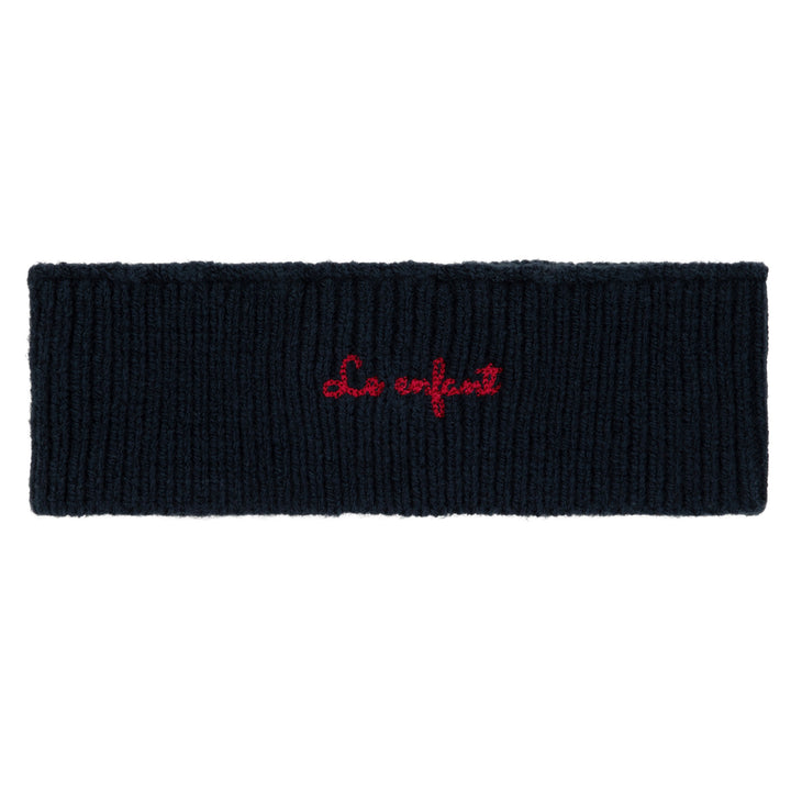 Knit toddler twist hairband (both sides)-Navy