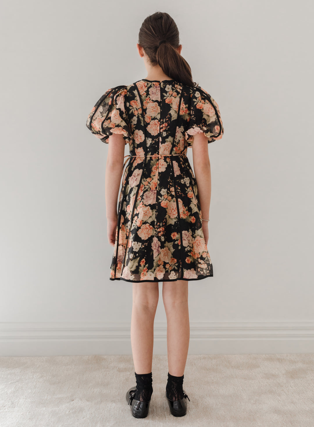1234-Linen Panel Dress-Vintage Bloom Print