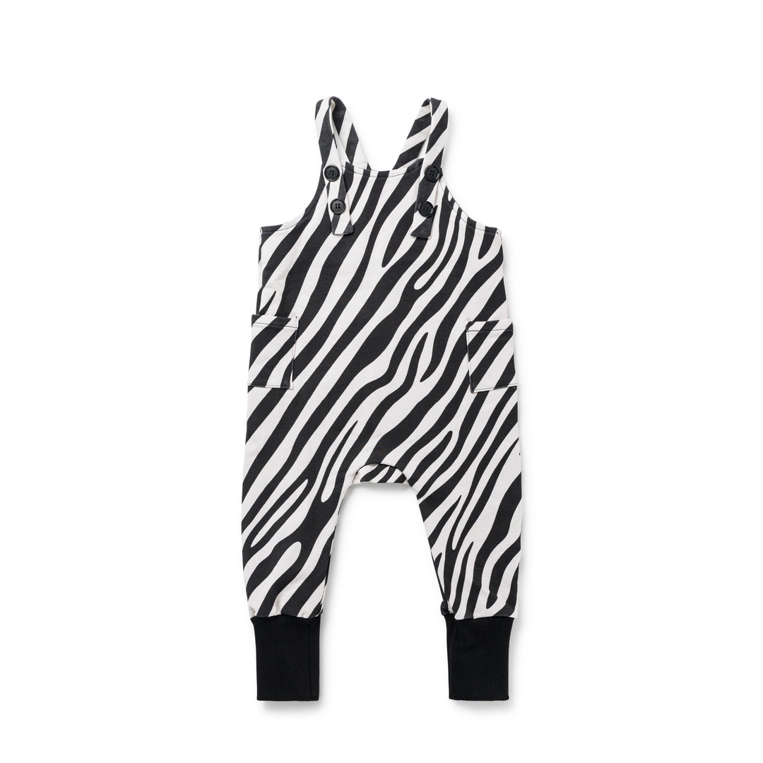 1323 Baby Overalls - Zebra Print