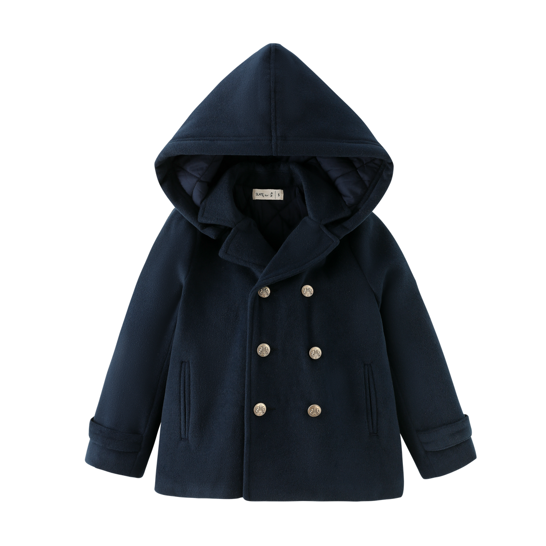 DOUBLE BREASTED WOOL JACKET-NAVY