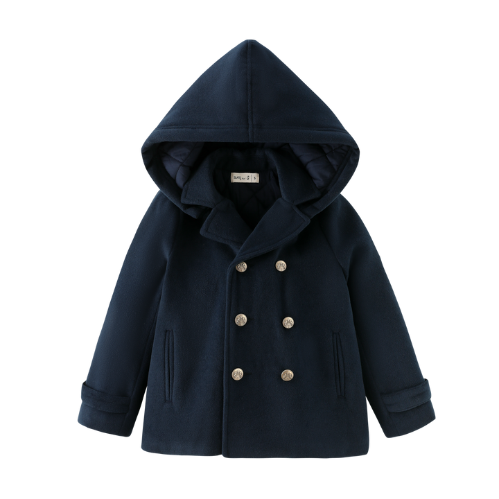 DOUBLE BREASTED WOOL JACKET-NAVY