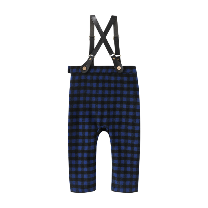 PLAID SUSPENDER PANTS-ROYAL BLUE PLAID
