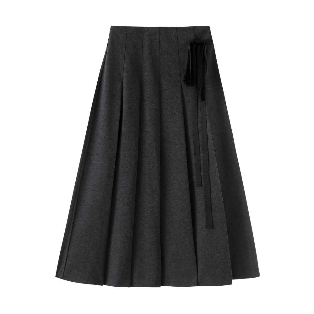 TEEN SKIRT WITH SIDE STRAP-GREY
