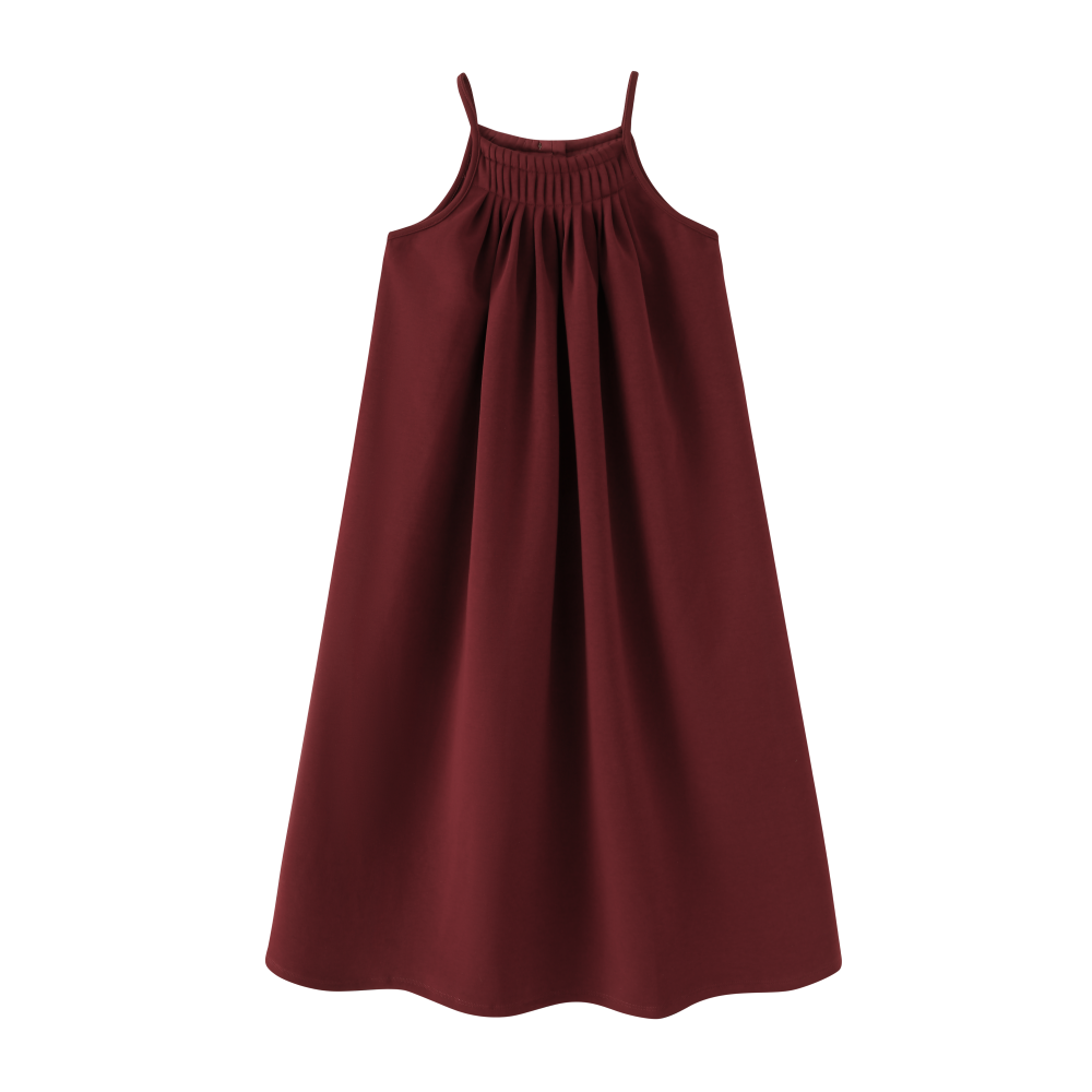 THIN STRAP MAXI JUMPER-BURGUNDY