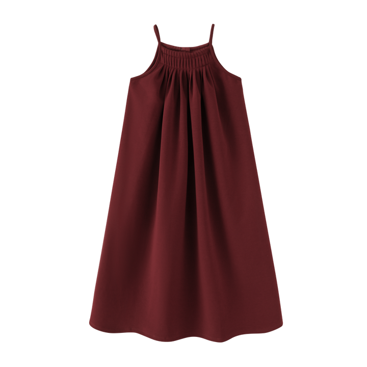 THIN STRAP MAXI JUMPER-BURGUNDY