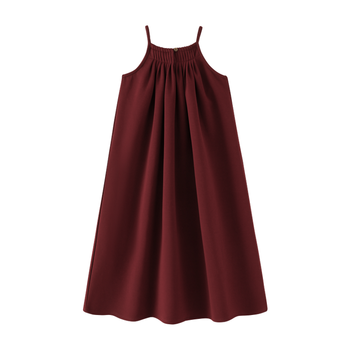 THIN STRAP MAXI JUMPER-BURGUNDY