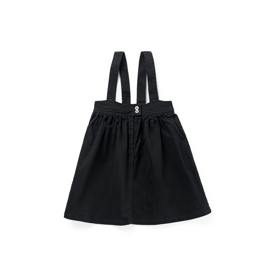 1418 Twill Pinafore Jumper - Black
