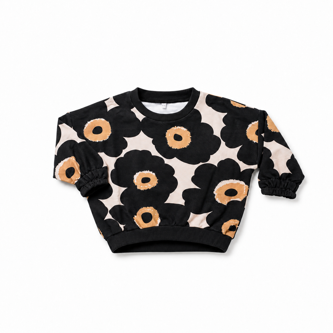 1504 Girl Cropped Sweatshirt - Poppy Print
