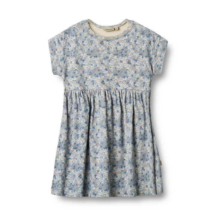 Jersey Dress S/S Emilie (1556-138)-Blue Summer Flowers