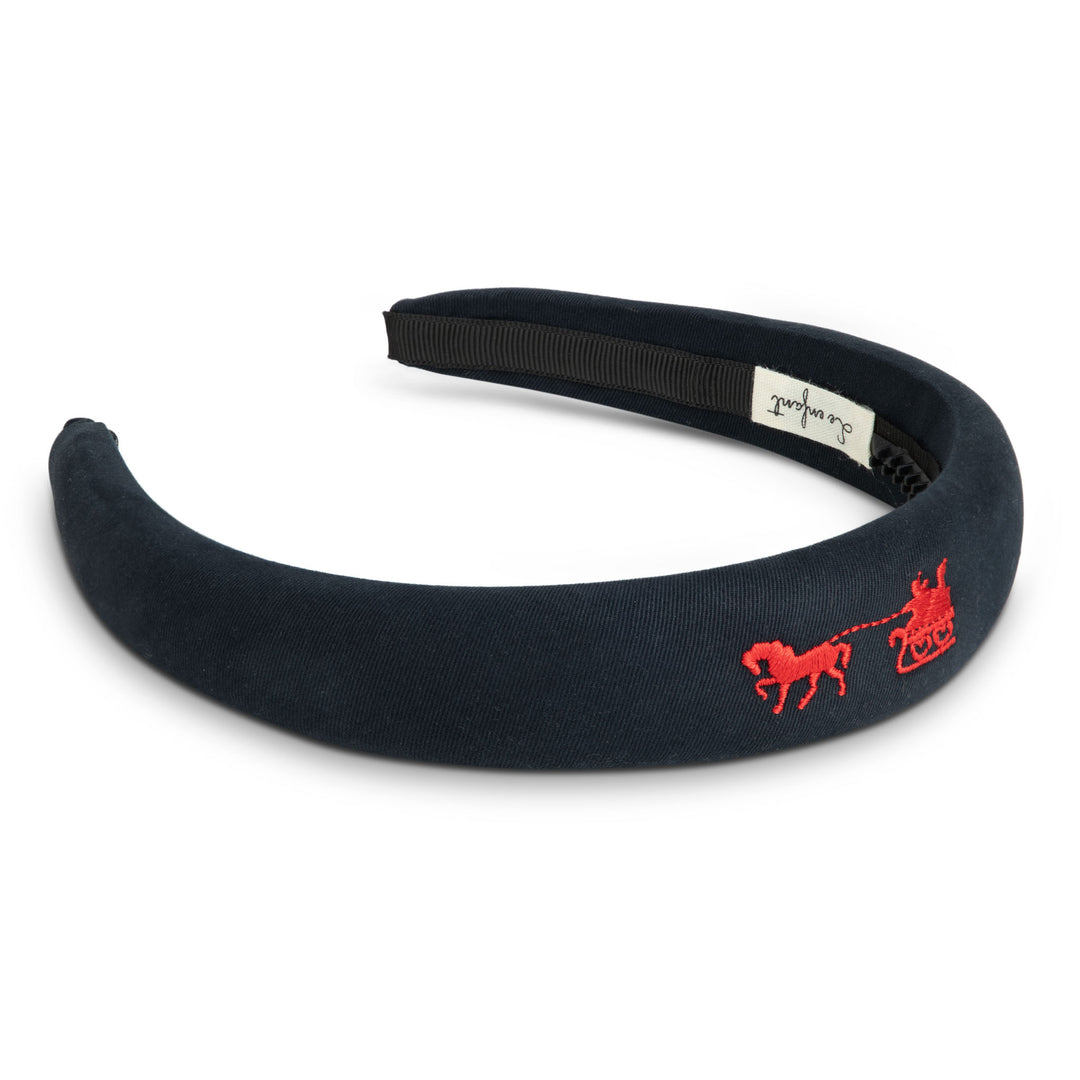 Petite Épopée embroidered hairband-Navy