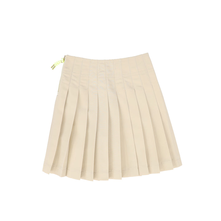 C-18850- Rope Zipper Pleat Skirt Tan