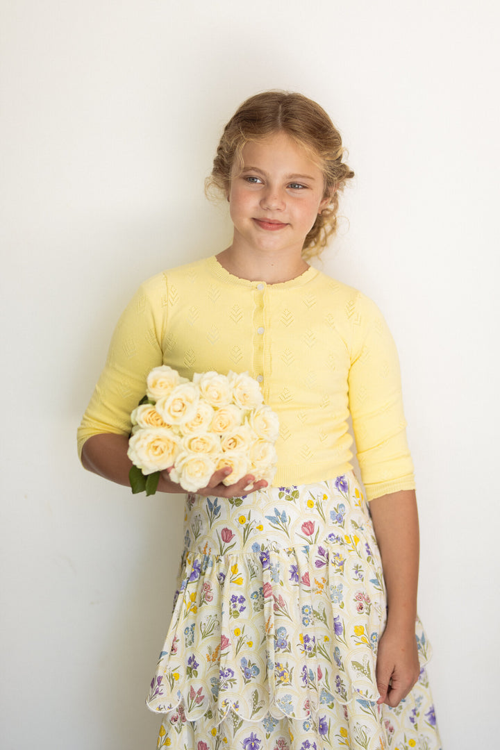 BKN285 TULIP POINTELLE CARDIGAN-BANANA