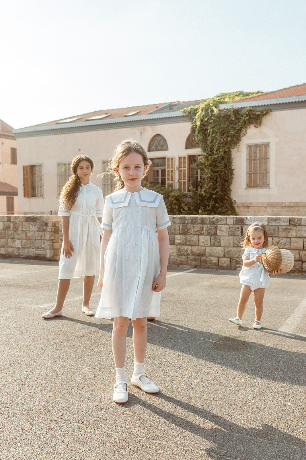 NDR408 STRIPED DRESS WITH SAILOR COLLAR-BLUE