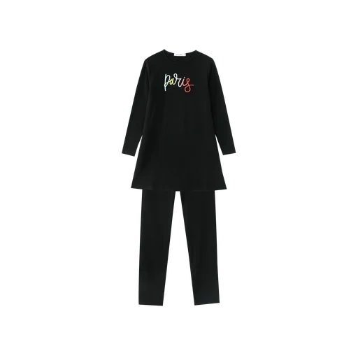SCRIBBLED PARIS NIGHTSHIRT-BLACK