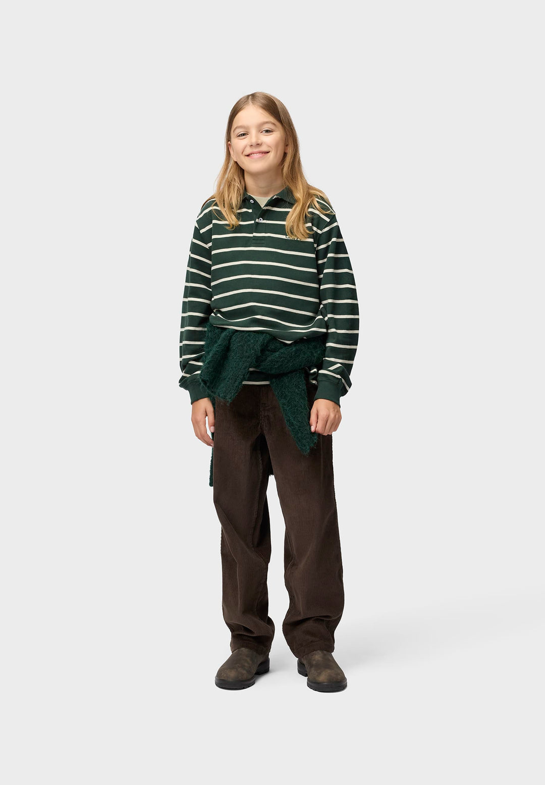 Rey Poloshirt Long sleeve - Taxus Stripe