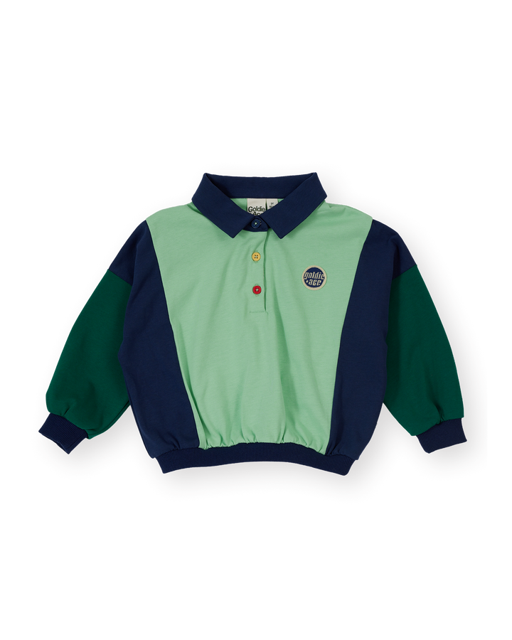 PANELLED RELAXED RUGBY SWEAT TOP