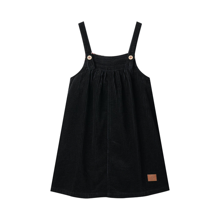 HIGH WAISTED CORDUROY JUMPER-BLACK