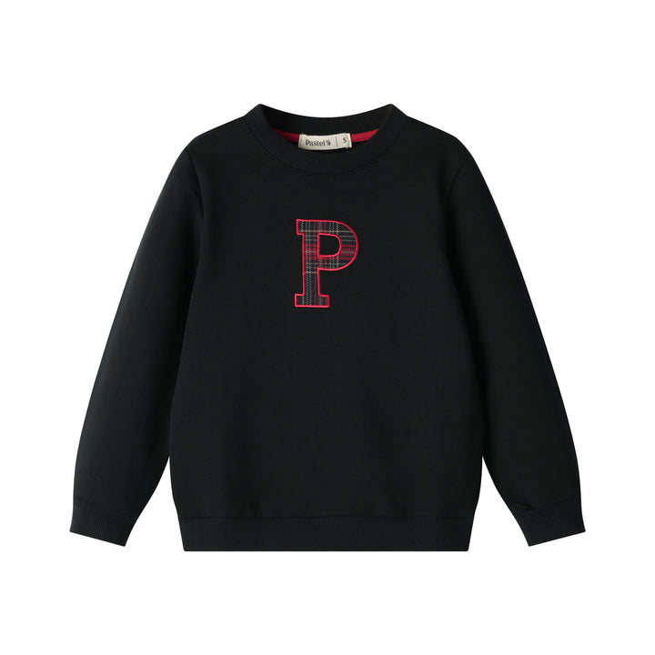 "P" EMBLEM SWEATSHIRT-BLACK