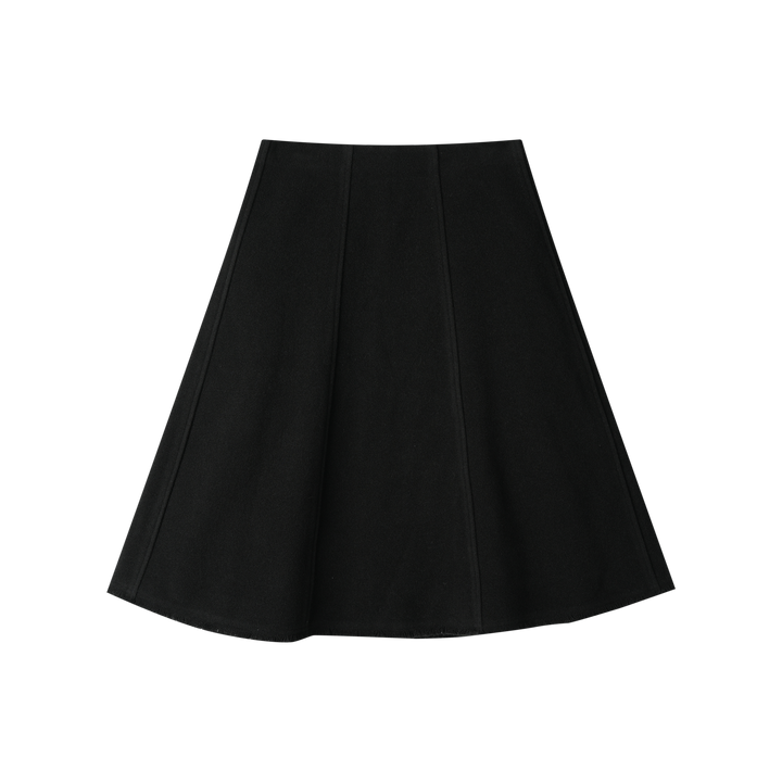 A-LINE WOOL SKIRT-BLACK