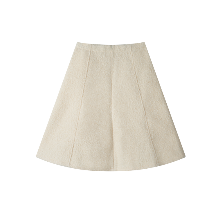 A-LINE SHERPA SKIRT-CREME