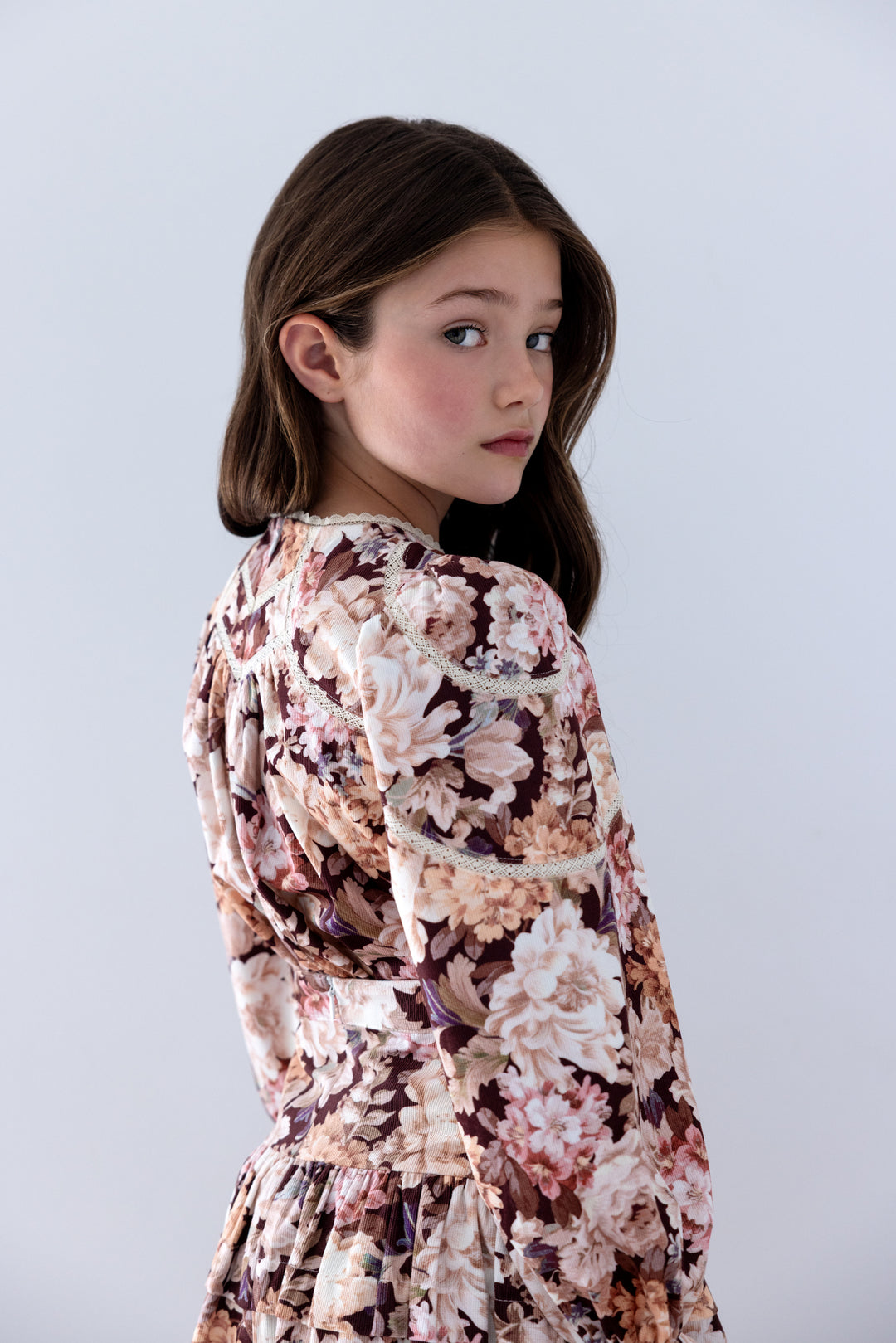 3138 Winter Bloom Print Cord Skirt - Winter Bloom