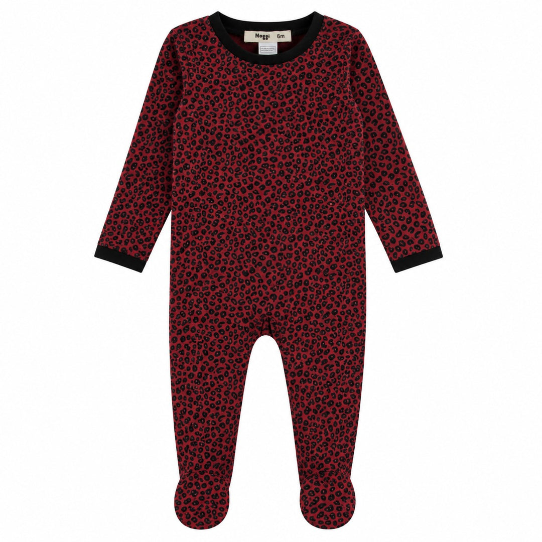 217220-199 Red Print Leopard Footie