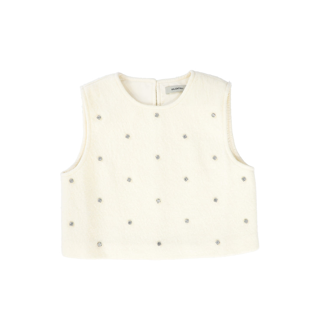 C-21808-Jewel Wool Vest -Ivory