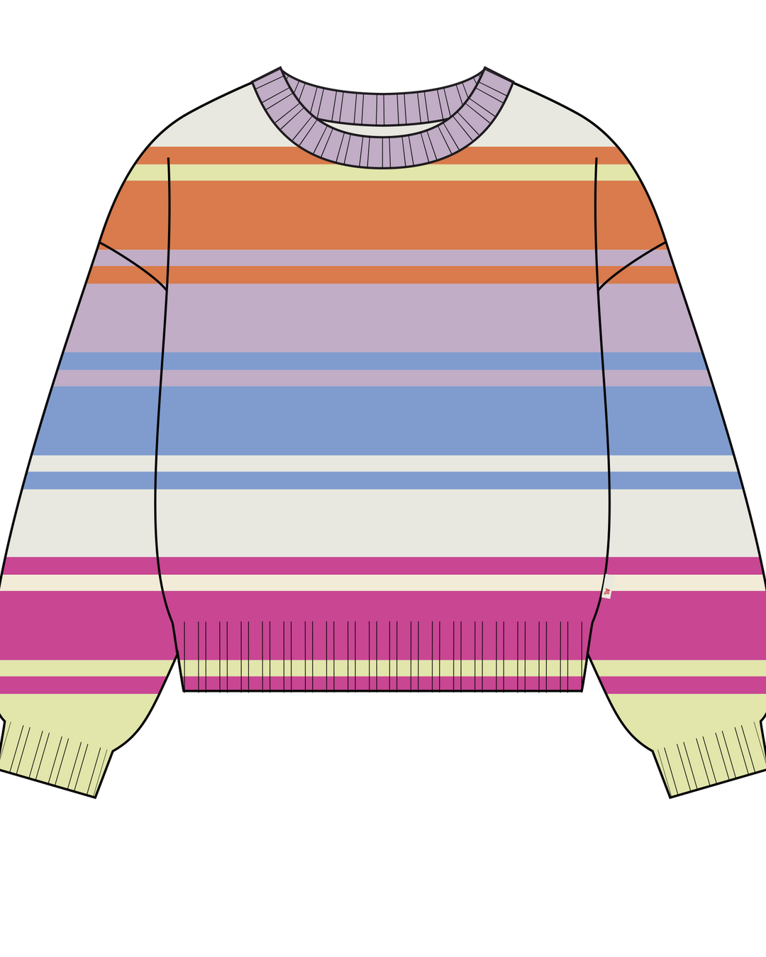 1247690 WANDA C-NECK STRIPE - MULTICOLOUR