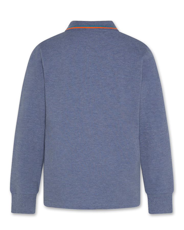 2090201C CARTER POLO LOGO OL - HEATHER MID BLUE