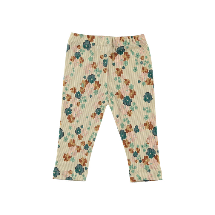 FLOWERS RIBBED BABY LEGGINGS-Nudes Wild