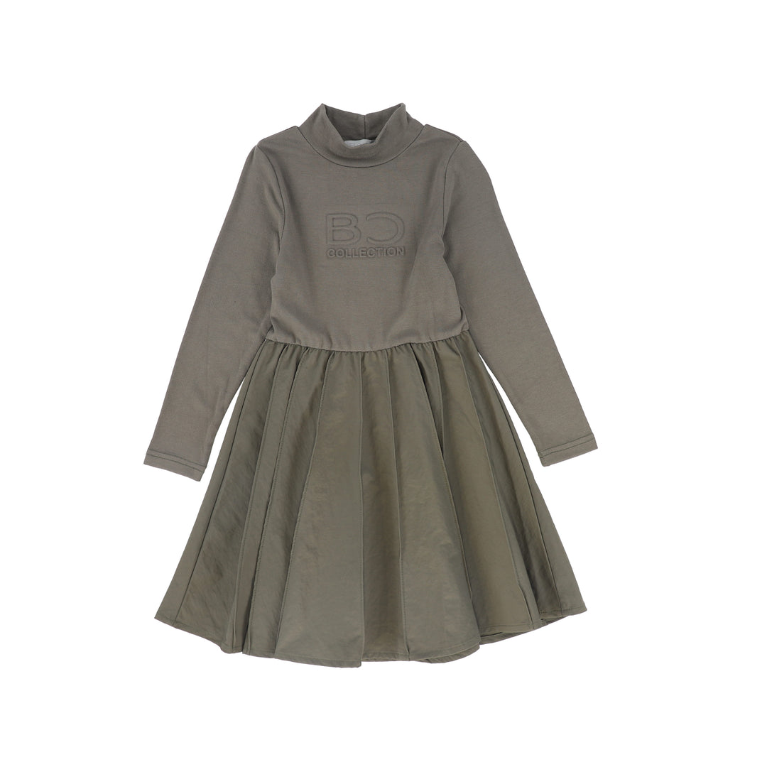 C-23289-Mockneck Cargo Dress -Sage