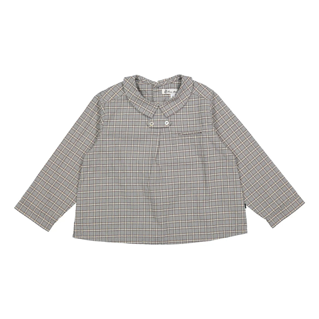 DUKET CHECK SHIRT-grayish blue