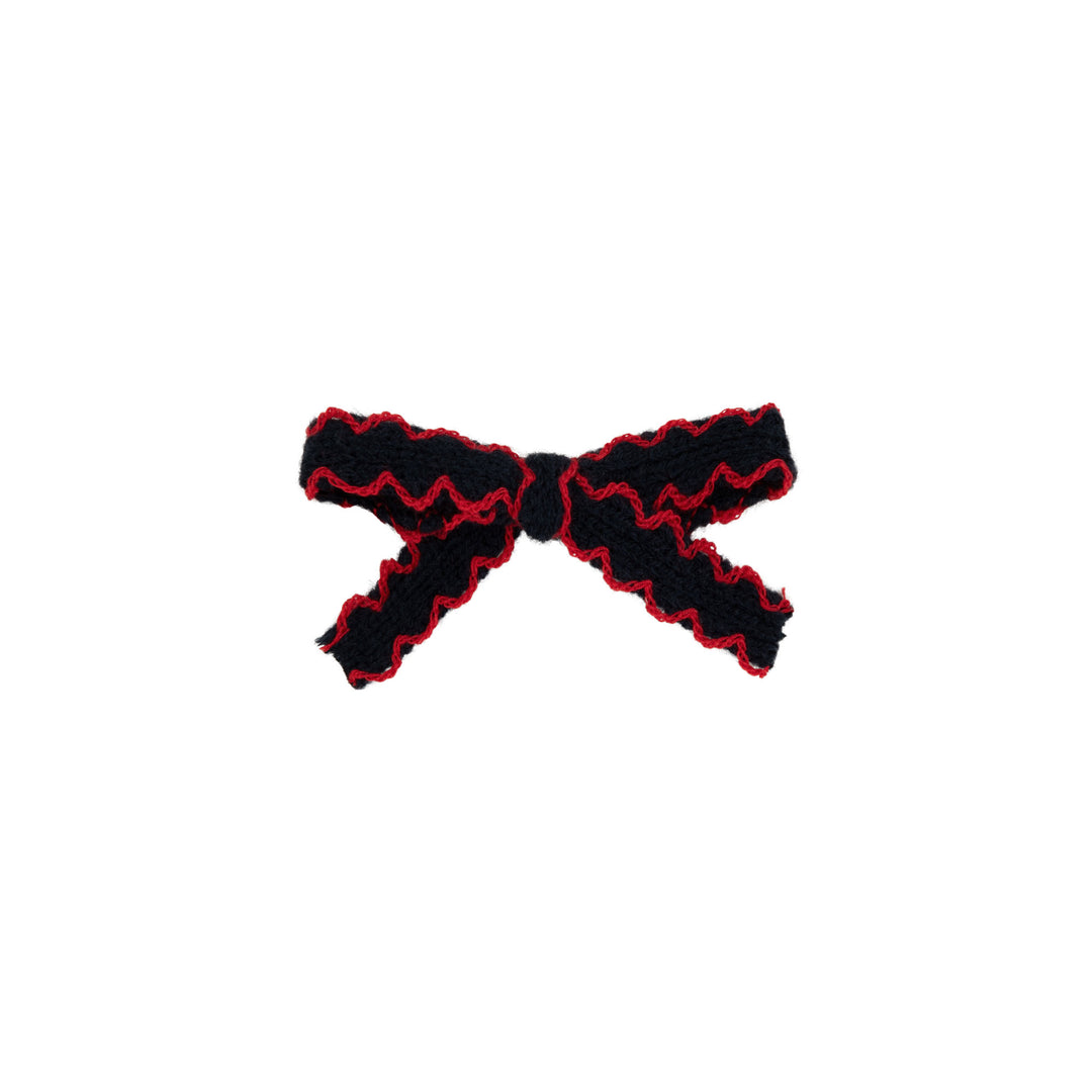 Le Enfant Edged Knit Bows - Navy