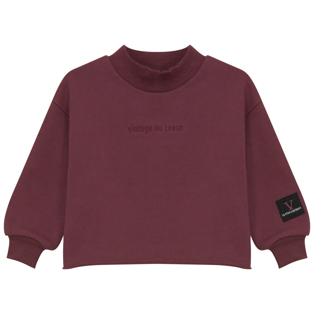 2504CR-GIRL SWEATSHIRT-CRANBERRY