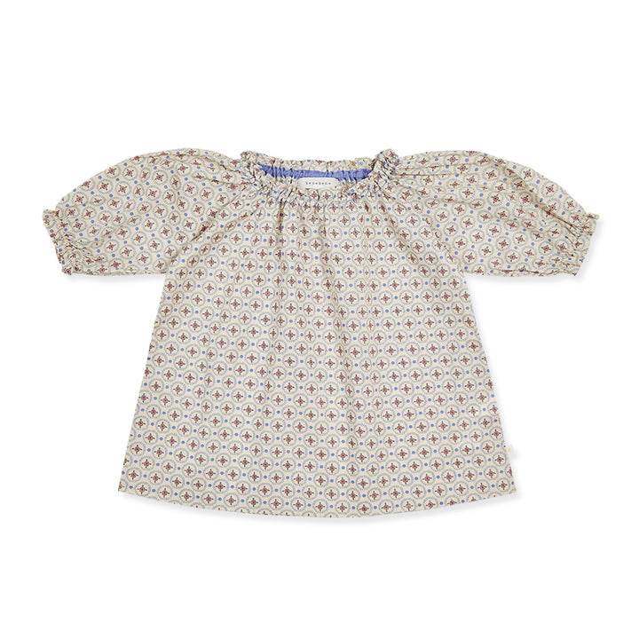 BNG24S45075-Beige BABY)Blooming Frill Dress
