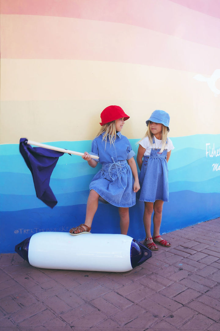 2601-GIRL NAUTICAL SKIRT-BLUE DENIM
