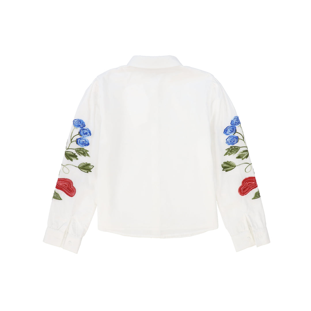 C-26013-Linen Embroidered Blouse White