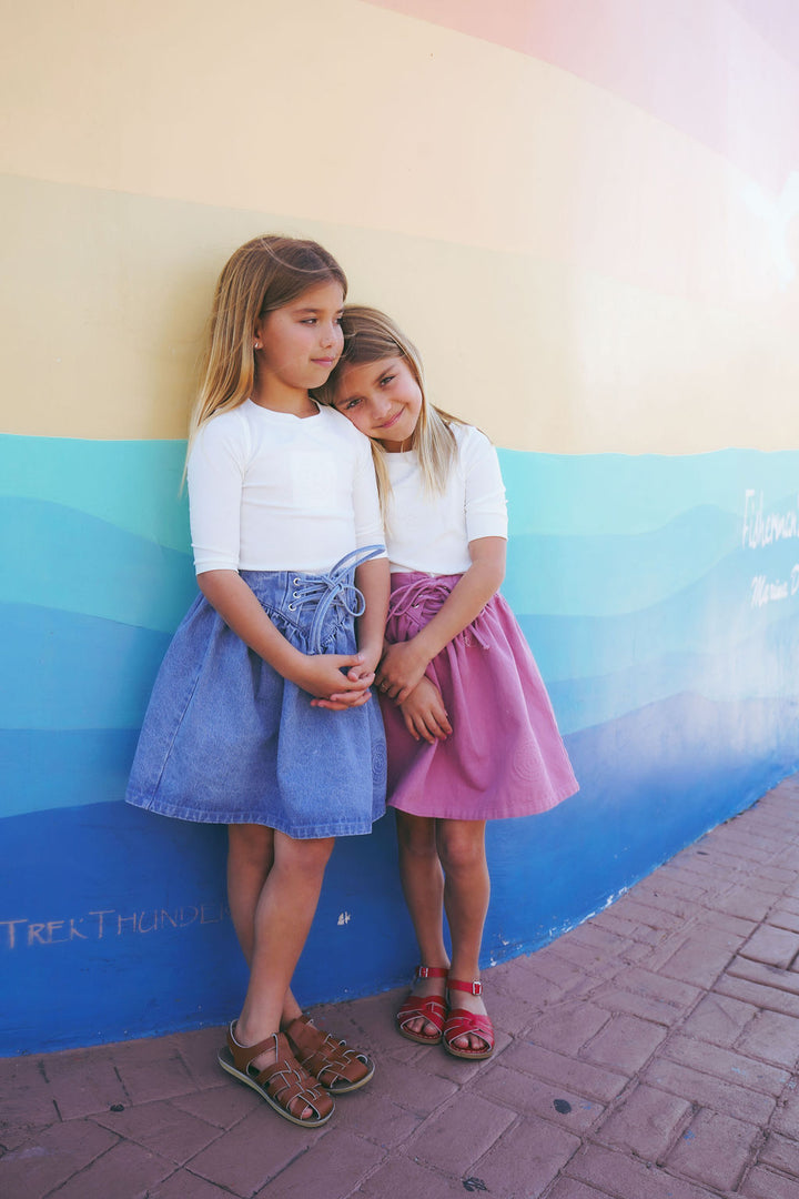 PREORDER 2601-GIRL NAUTICAL SKIRT-PINK