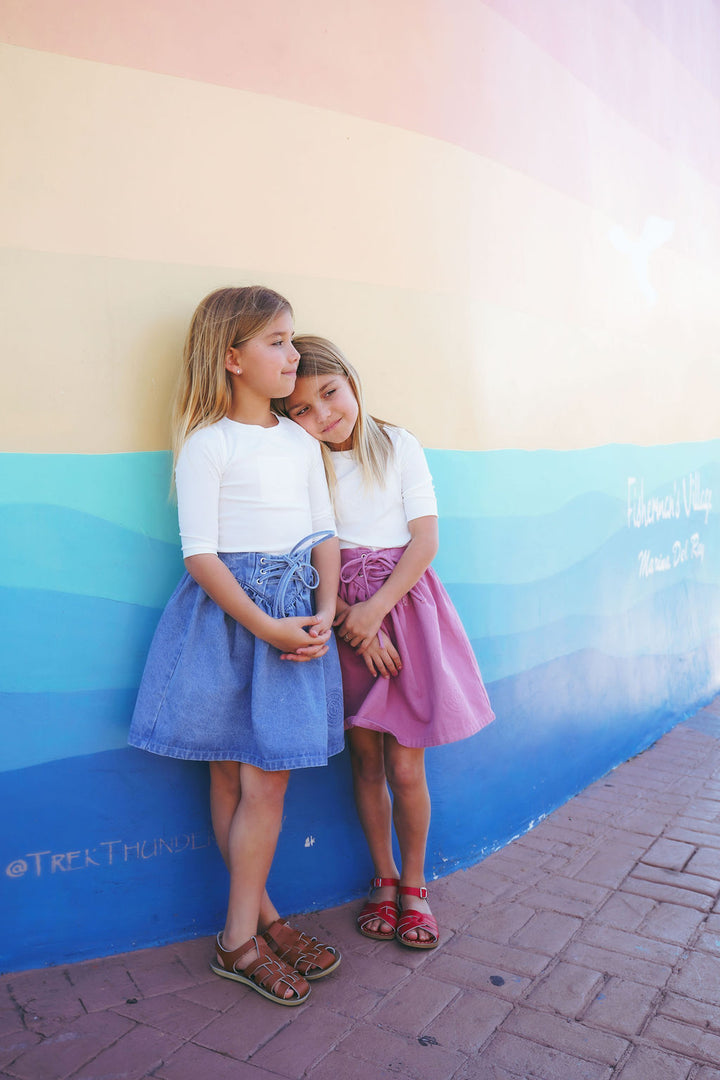 2601-GIRL NAUTICAL SKIRT-BLUE DENIM